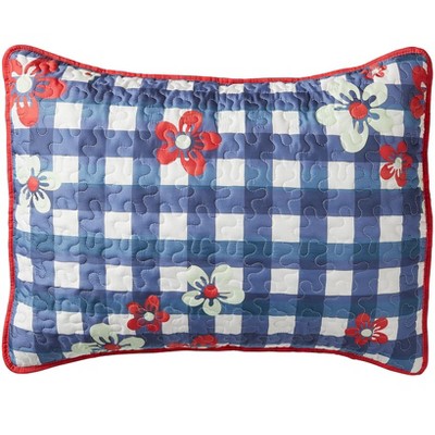 The Lakeside Collection Floral Check Quilt Ensemble - Sham 1 Pieces