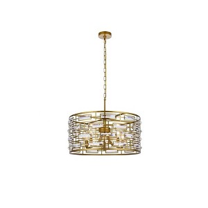 Elegant Lighting Kennedy 5 - Light Pendant in  Brass - 1 of 4