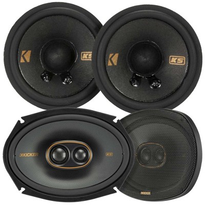 Kicker KSC69304 KS-Series 6x9" 3-Way Speaker 1" and .75" tweeter Bundled with KSC2704 2.75" Mid-range Speaker