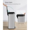 21-Gallon Stainless Steel Trash Can - Large Kitchen Garbage Bin with Stay-Open Lid, Odor Control & Foot Pedal, Space-Saving, Silver and Black - 3 of 4