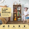 Costzon 5-Cube Kids Bookshelf, 41" Tall Wooden Storage Organizer for Toys & Books, Montessori Shelf, 3-Tier Bookcase for Room or Nursery (Natural) - 4 of 4