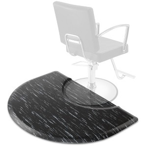 Saloniture Salon & Barber Shop Chair Anti-Fatigue Floor Mat - Black Semi Circle - 1 of 4