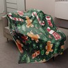 Lomsoe Green Candy Canes & Snowflakes Design Flannel Blanket - All Seasons Soft and Warm Throw Blanket for Napping, Camping, Travel, Office - 3 of 4