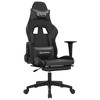 vidaXL Massage Gaming Chair with Footrest Black&Gray Faux Leather - 2 of 4