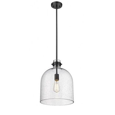 Matte Black Nickel Indoor/Outdoor Glass Pendant Light