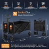 Heavy Duty Collapsible Wagon Cart with 5" All-Terrain Wheels & Drink Holders, Fit for Beach Camping Grocery - 2 of 4