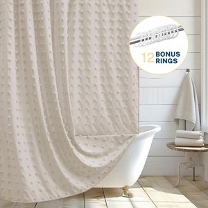 LunaLulinlk Beige Farmhouse Shower Curtains - 1 of 4