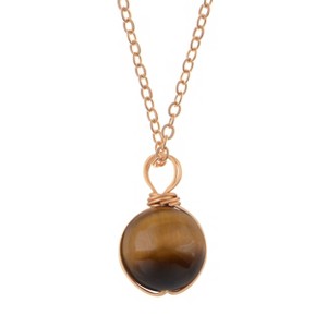 Natural Stone Beads Healing Crystal Lucky Blessing Protection Raw Gemstone Pendant Necklace for Women Men - 1 of 4