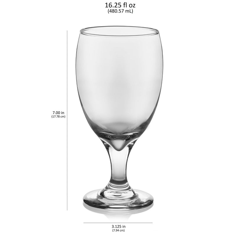 Libbey Classic Goblet Party Glasses, 16.25-ounce, Set of 12, 3 of 6