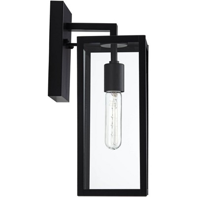 Mystic Black Modern Outdoor Wall Light Set with Clear Glass