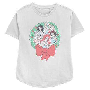 Women's Disney Princesses Christmas Wreath T-Shirt