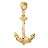 Black Bow Jewelry 14k Yellow Gold Large Anchor with Rope Pendant - 4 of 4