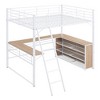 ALEXOUN Metal Loft Bed with Built-in Desk and Three Storage Shelves,Sturdy Bedframe with Full-Length Guardrails,for Kids' Bedroom,Dorm - 4 of 4