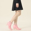 Allegra K Women's Pointy Toe Side Zip Buckle Decor Ankle Boots - 2 of 4