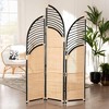 bali & pari Rasia Two-Tone Rattan Room Divider Black/Natural Brown: Handcrafted, Trifold Design, No Assembly Required - 2 of 4