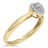 14K Yellow Gold Plated Silver 1/10 Cttw Round-Cut Diamond Heart Engagement Ring - 3 of 4