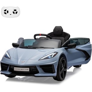 12V Kids Ride On Car, Licensed Corvette Battery Powered Electric Sports Car with Remote, LED, Music & Dashboard - 1 of 4