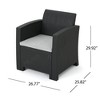 SKRAN Outdoor Faux Wicker Club Chairs with Waterproof Cushions for Backyard Porch Garden Poolside Balcony - 3 of 4
