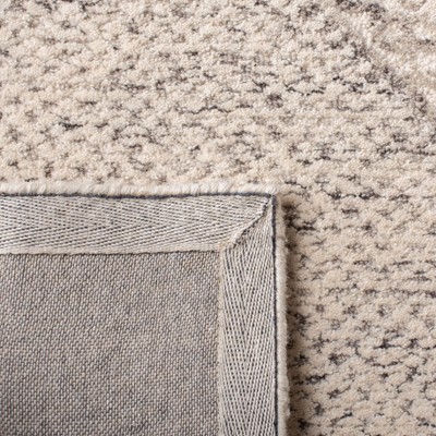 Ivory & Grey Abstract Hand-Tufted Wool Square Rug - 4' x 4'