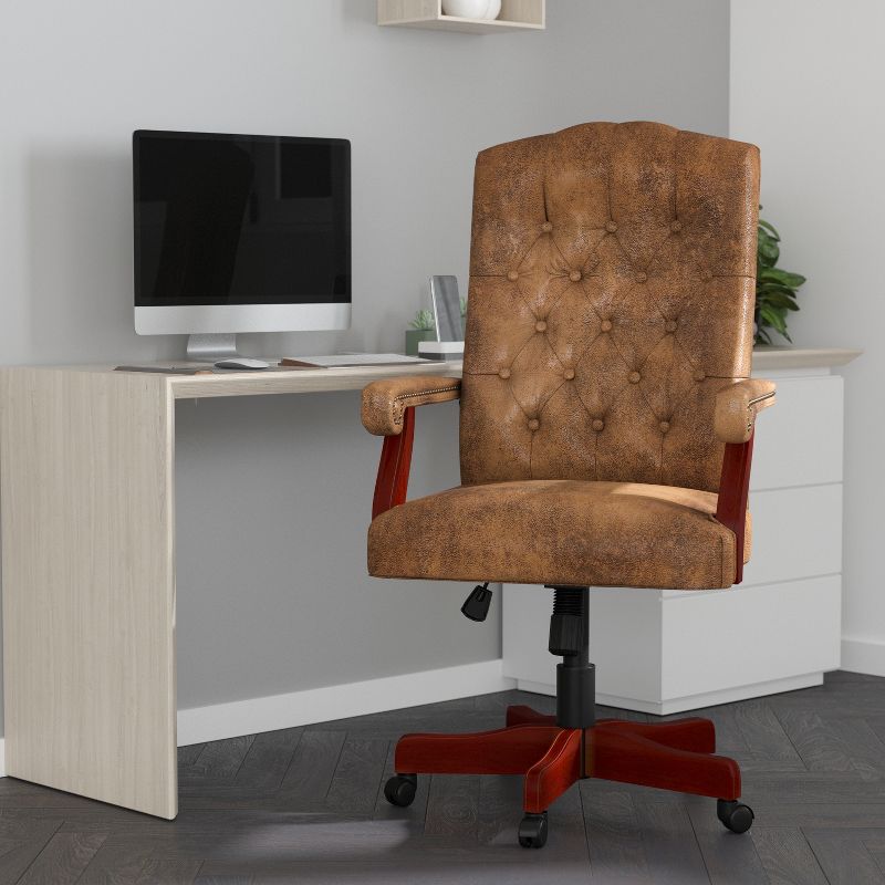 Merrick Lane High Back Tufted Home Office Chair With Height Adjustment And 360° Swivel, 3 of 19