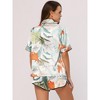 cheibear Women's Silky Satin Nightwear with Shorts Lounge Sleepwear Pajama Set - 3 of 4