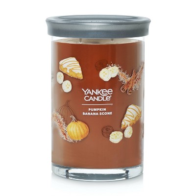 20oz Signature Tumbler Pumpkin Banana Scone - Yankee Candle: Soy Wax, Glass Jar, Dual Wick, Fall Aroma
