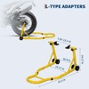 Heavy Duty Motorcycle Lift Stand Set Front and Rear Wheel Paddock Stand with Adjustable U and L Swingarm Spool 900 Lb Capacity for Bike Maintenance - 3 of 4