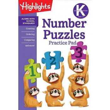Kindergarten Number Puzzles -  (Highlights Learn on the Go Practice Pads) (Paperback)