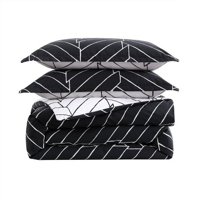 Ceres Black and White Cotton Twin Duvet Cover Set