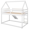 Sapphtopaz Space-Saving Bunk Bed with Slide and Ladder, Simple House Bed Frame with Guardrails for Bedroom, Kids Room - 4 of 4