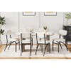Dining Room Chairs Set of 4, Boucle Fabric Stools with Metal Legs, Backrest and Upholstered Seat Cushion, Modern Armless Kitchen Chairs - 4 of 4