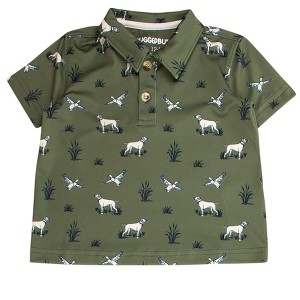 RuggedButts Boys Knit Short Sleeve Performance Polo - Pond Pups, 7 - 1 of 2