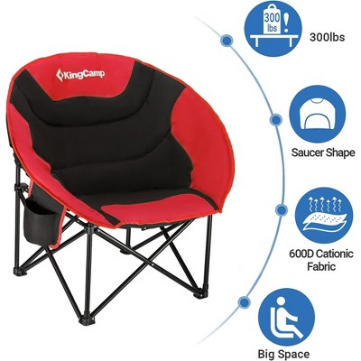 KingCamp 2-Pack Black and Red Foldable Polyester Lounge Chairs