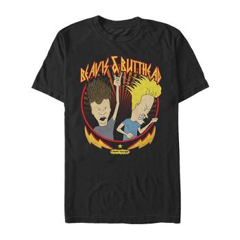 Men's Beavis and Butt-Head Metal Rock Portrait T-Shirt