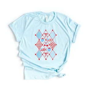 Simply Sage Market Patriotic Coquette Checkered Fruit Short Sleeve Tee - 1 of 4
