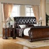 Formal Traditional 1pc Nightstand Only Brown Cherry Solid wood 3-Drawers - 4 of 4