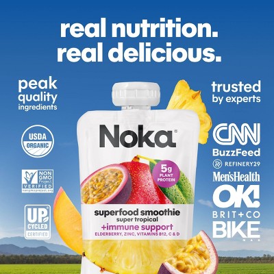Noka Superfood Smoothie Super Tropical + Immune Support Fruit Pouches - 16.9oz/4pk