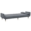 vidaXL - 2-Seater Sofa Bed with Footstool Dark Gray Velvet Convertible Couch with Pillows for Living Room, Apartment, Small Spaces - 4 of 4