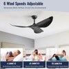 52" Ceiling Fan No Light Modern Ceiling Fan with Remote Control 3 Blades Ceiling Fan with Noiseless Reversible Dc Motor for Living room Bedroom - 2 of 4
