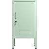 homfan Modern Metal End Side Table,Single Door Lockable Metal End Table with 2 Adjustable Shelf,Anti-Tilt Design,Multifunctional Home Cabinet - 4 of 4