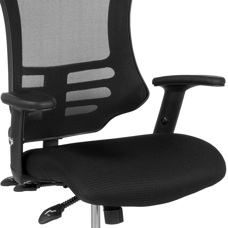 Flash Furniture High Back Black Mesh Multifunction Executive Swivel Ergonomic Office Chair with Molded Foam Seat and Adjustable Arms, 5 of 11