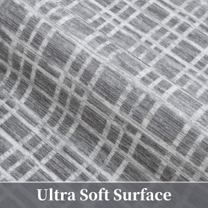 Modern Plaid Area Rug Washable Rug Contemporary Non Slip Rugs for Indoor - 1 of 4