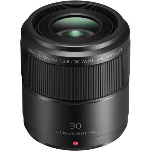 Panasonic LUMIX G MACRO LENS, 30MM, F2.8 ASPH, MIRRORLESS MICRO FOUR THIRDS, MEGA OPTICAL I.S, H-HS030 (USA BLACK) - 1 of 4