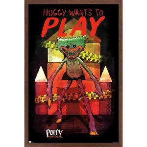 Trends International Poppy Playtime - Huggy Wants To Play Framed Wall Poster Prints - 1 of 4