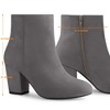 Allegra K Women's Round Toe Side Zip Chunky Heel Ankle Booties - 4 of 4