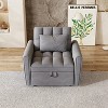 PAGED 38.2"Foldable Large Sofa Bed,Modern Velvet Single Couch with Adjustable Backrest,3 Positions and Pillows,Sofa for Living Room - 2 of 4