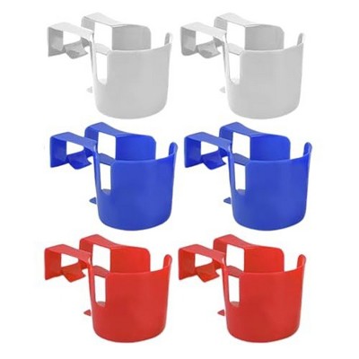 Impresa Pool Drink Holders - 6 Pack- Swimming Pool Supplies - Spill-Resistant and Fits Most Pools (Red, White, and Blue)