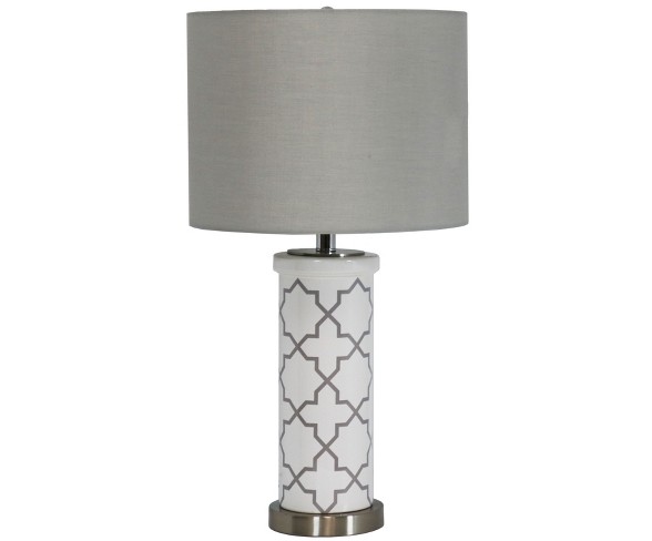 French-Inspired 26" Table Lamp with Glass Cylinder Base - Sunnydaze Decor