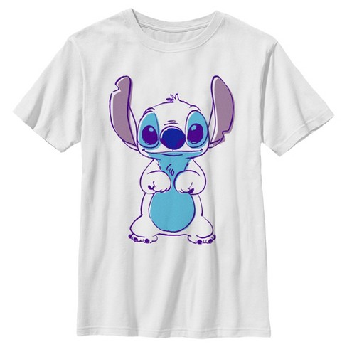 Boy's Lilo & Stitch Outlined Stitch Sketch T-shirt - White - Small : Target