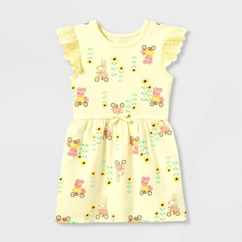 toddler girls peppa pig all over print dress yellow target